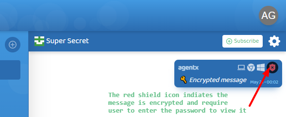pushstaq encrypted message need to set password