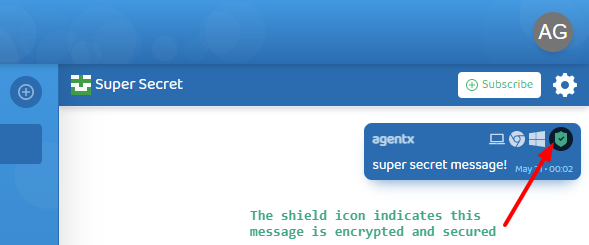 pushstaq encrypted message success