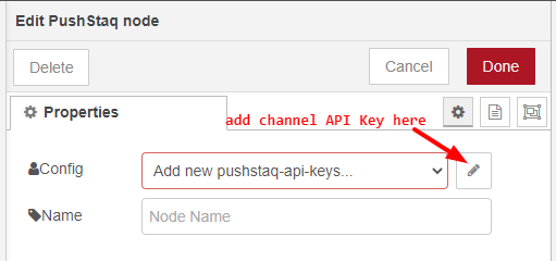 pushstaq node-red config step 1