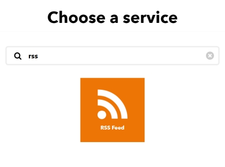 IFTTT search for RSS service