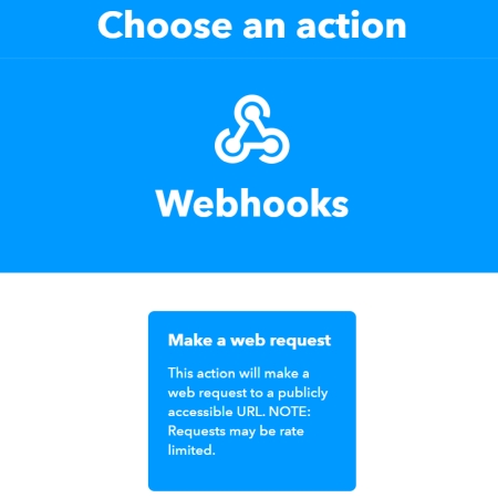 IFTTT select webhooks service
